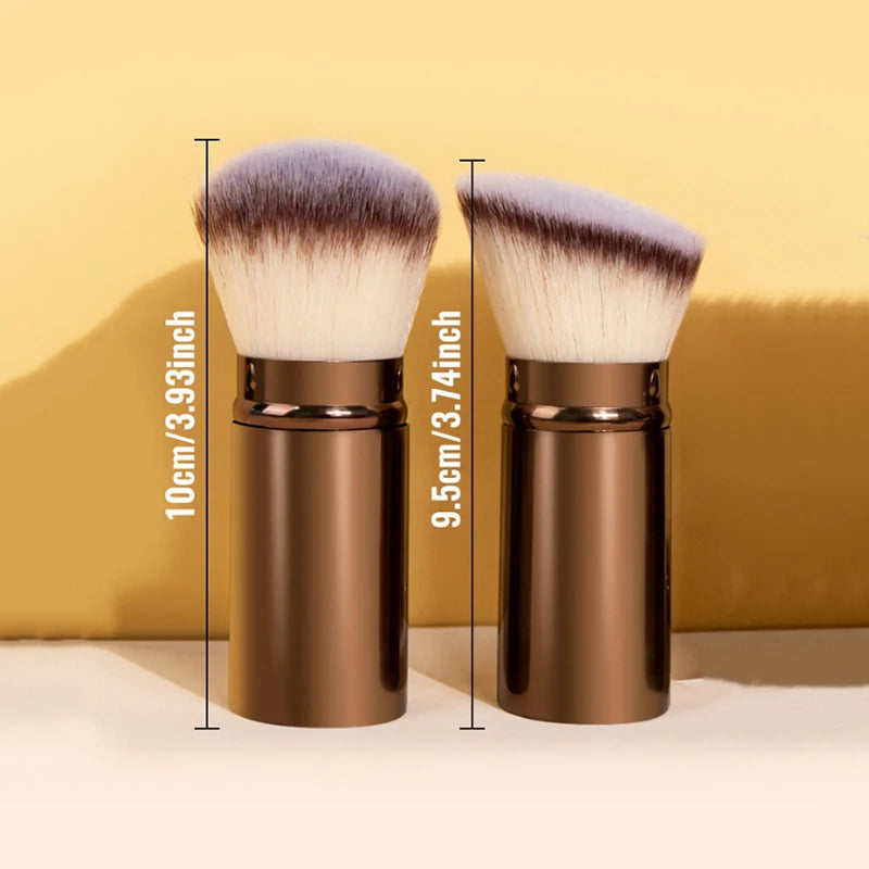 XH 1/2PCS Retractable Foundation Makeup Brush Flat/Angle Brush For Powder Blush Black Brown Gold Concealer Portable Makeup Tools