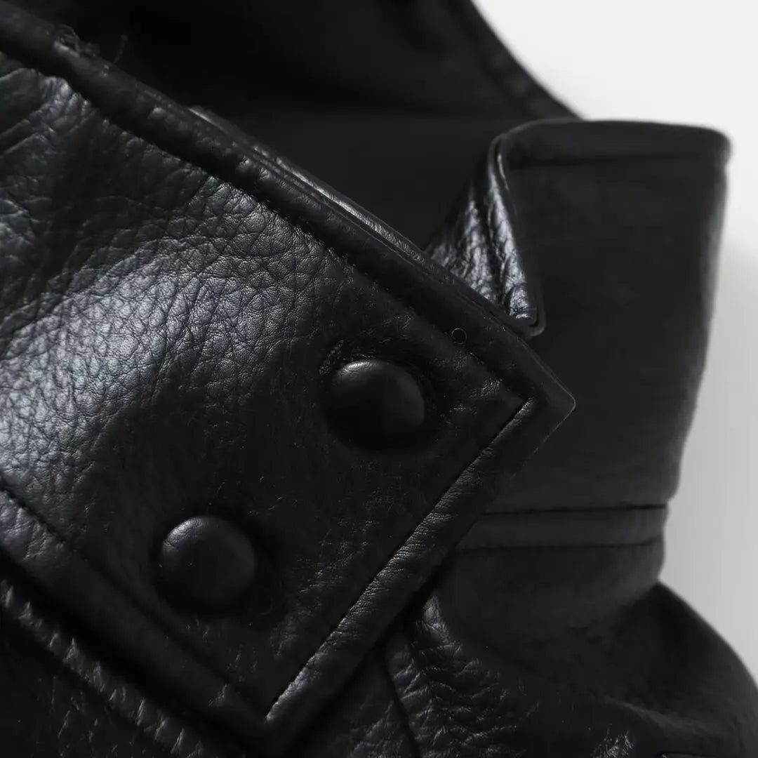 KONDALA Casual Chic Black Leather Jackets Women Long Sleeve Buttons Elastic Oversized Coats Fashion 2026 Spring Streetwear Coats