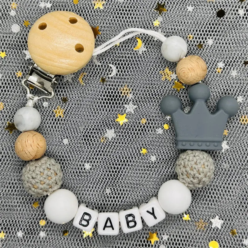 Custom Personalized Name Pacifier Clips BPA Free Silicone Baby Pacifier Clips Colorful Pacifier Chain Holder Teething