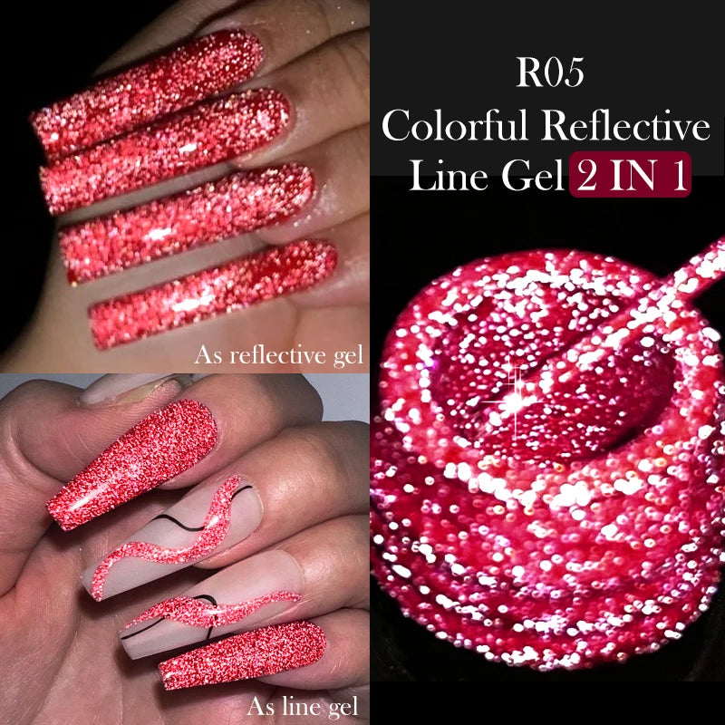 LILYCUTE 5ml Super-Bright Mirror Metallic Liner Gel Nail Polish Gold Silver French Style Drawing Stripe Nail Art Graffiti UV Gel