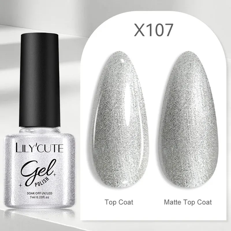 LILYCUTE 5ml Super-Bright Mirror Metallic Liner Gel Nail Polish Gold Silver French Style Drawing Stripe Nail Art Graffiti UV Gel