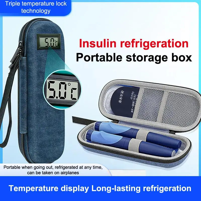 Insulin Cooler Travel Case Digital Display Thermal Insulated Bag for Insulin and Medication Transportation on Travel