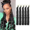 3/5Packs 24Inch Synthetic French Curls Crochet Hair Pre-Stretched Loose Wave Braiding Hair Ombre Loose Curly Braids Braids Hair
