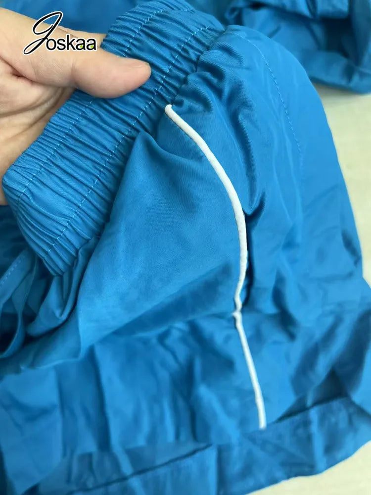 Ensemble Rayé 2 Pièces Femme – Veste Zippée & Short Cordon, Style Casual
