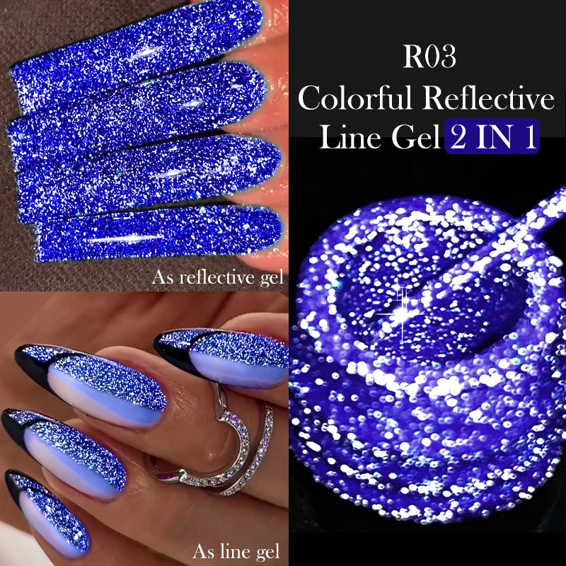 LILYCUTE 5ml Super-Bright Mirror Metallic Liner Gel Nail Polish Gold Silver French Style Drawing Stripe Nail Art Graffiti UV Gel