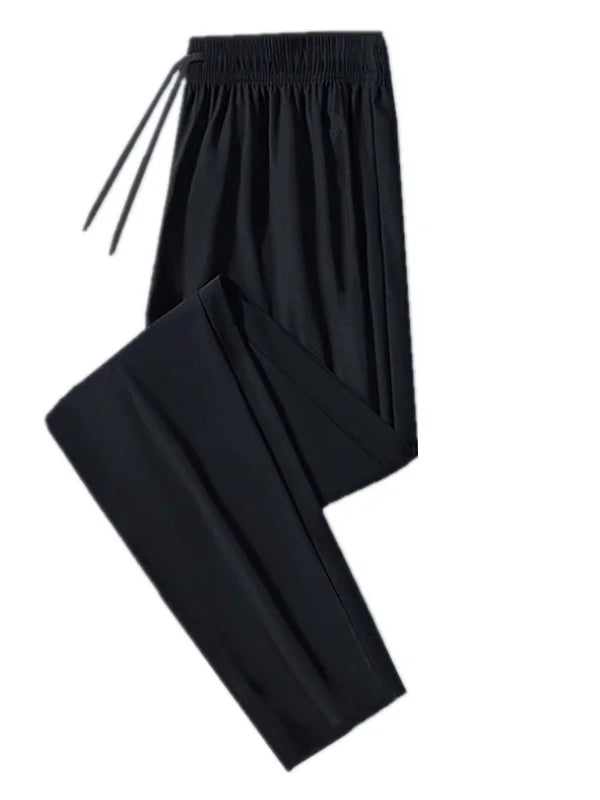 Pantalon de Sport Femme en Soie Glacée – Taille Haute, Jambes Droites, Séchage Rapide