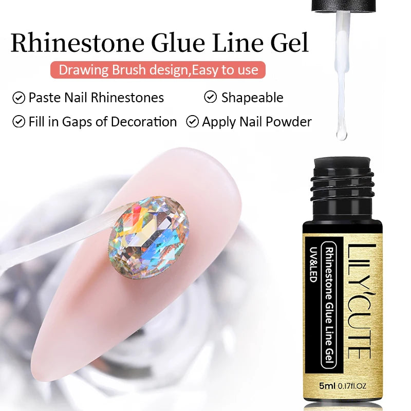 LILYCUTE 5ml Super-Bright Mirror Metallic Liner Gel Nail Polish Gold Silver French Style Drawing Stripe Nail Art Graffiti UV Gel
