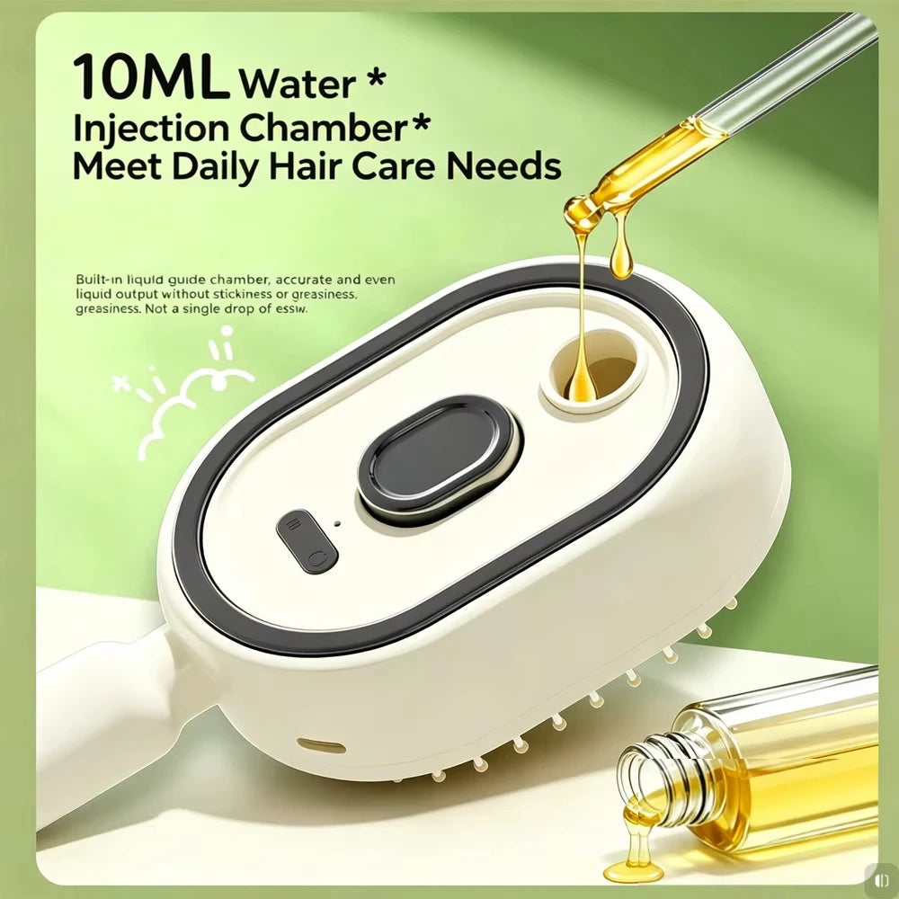 Electric Spray Hair Brush Rechargeable Water Spray Hair Brush Anti-Static Hair Brush Reduce Frizz Electric Steam Massage Comb