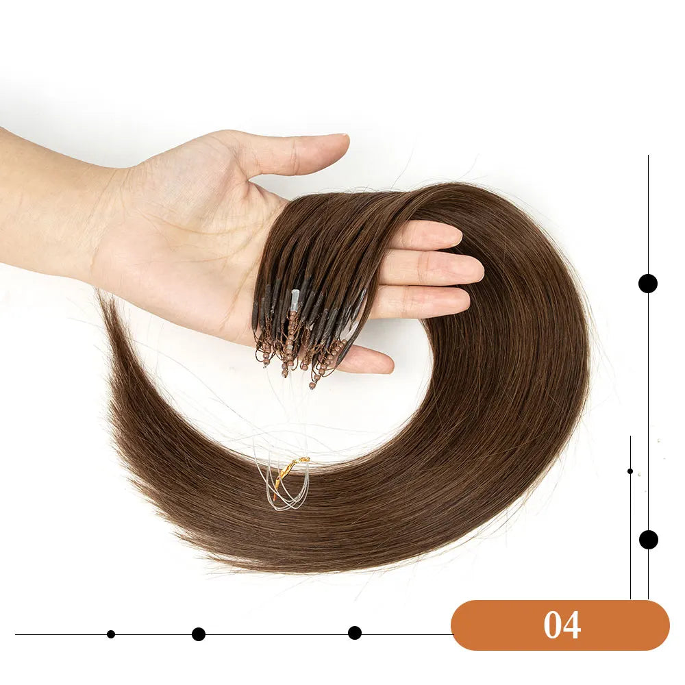 8D Human Hair Extensions Blonde 12"-24" Nano Ring Link Extensions 0.6g/s Machine Remy Human Microlink Beads Hair 30g/pack