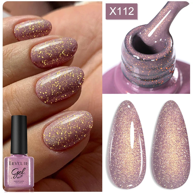 LILYCUTE 5ml Super-Bright Mirror Metallic Liner Gel Nail Polish Gold Silver French Style Drawing Stripe Nail Art Graffiti UV Gel