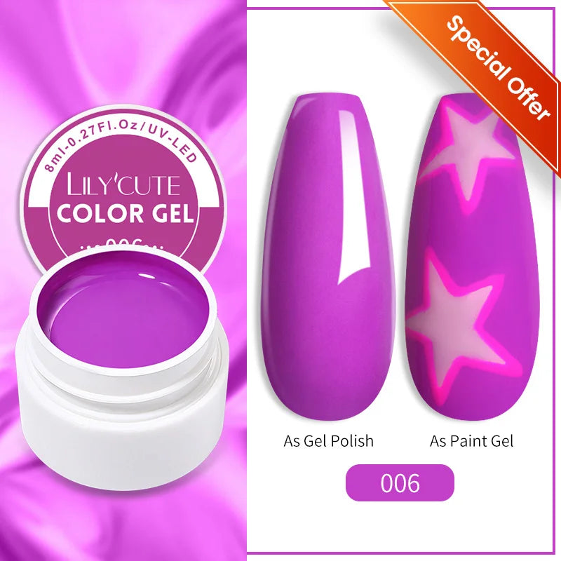 LILYCUTE 5ml Super-Bright Mirror Metallic Liner Gel Nail Polish Gold Silver French Style Drawing Stripe Nail Art Graffiti UV Gel