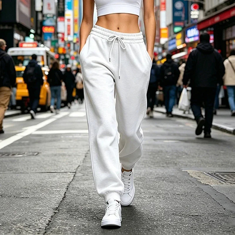 Pantalon de Survêtement Femme – Tendance & Confortable, Taille Élastique, Casual & Sport
