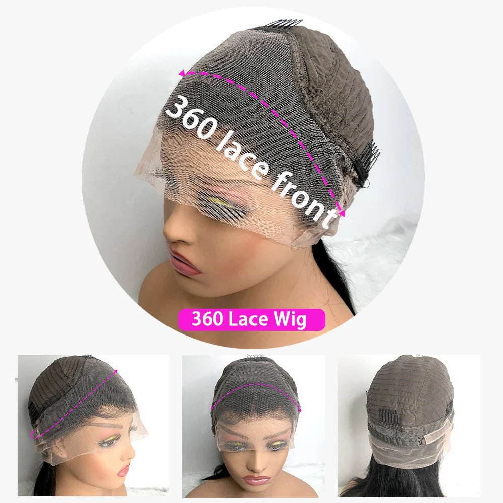 30 40 Inch Straight Human Hair Wigs 13x4 13x6 HD Lace Frontal Wigs For Women Glueless Bone Straight Lace Front Human Hair Wigs