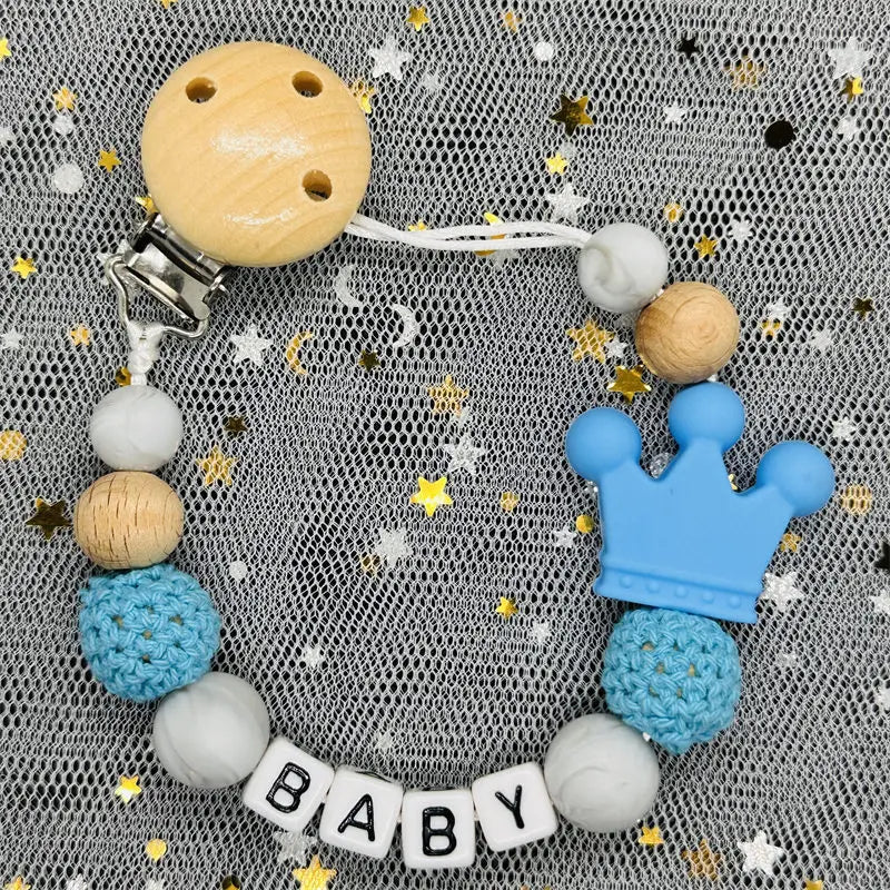Custom Personalized Name Pacifier Clips BPA Free Silicone Baby Pacifier Clips Colorful Pacifier Chain Holder Teething