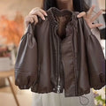 1-10Years Toddler Baby PU Leather Jacket for Girls Boys Autumn Outwear Coat Kids Casual Jackets in Brown