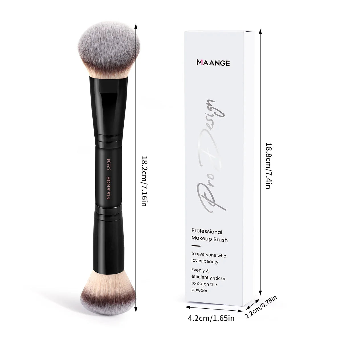 MAANGE Dual-Ended Foundation Powder Brush Soft Dense Hair for Concealer Face Brush Beauty Cosmetics Blending Accessories Beauty