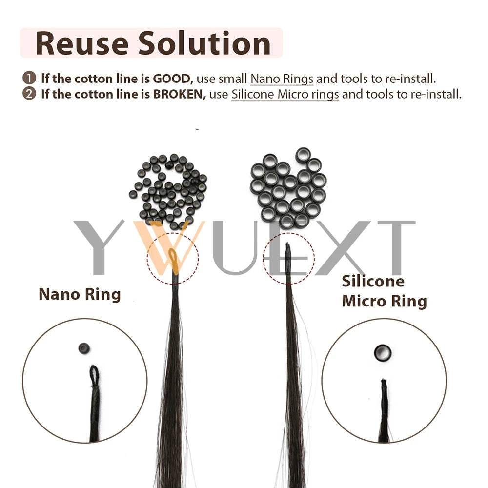 8D Human Hair Extensions Blonde 12"-24" Nano Ring Link Extensions 0.6g/s Machine Remy Human Microlink Beads Hair 30g/pack