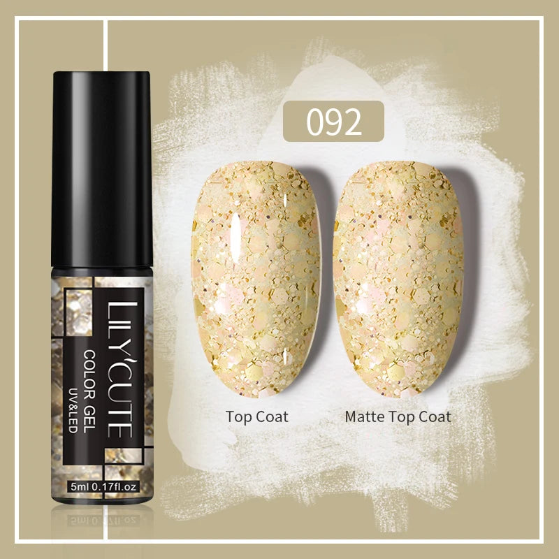 LILYCUTE 5ml Super-Bright Mirror Metallic Liner Gel Nail Polish Gold Silver French Style Drawing Stripe Nail Art Graffiti UV Gel