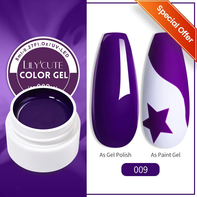 LILYCUTE 5ml Super-Bright Mirror Metallic Liner Gel Nail Polish Gold Silver French Style Drawing Stripe Nail Art Graffiti UV Gel