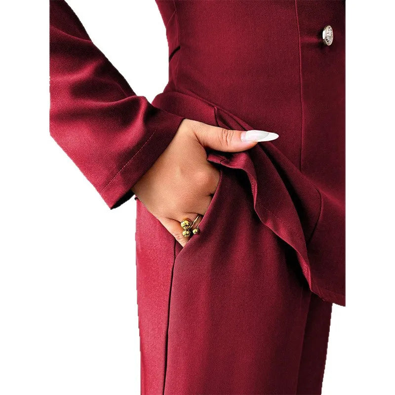 Ensemble 2 Pièces Femme – Veste de Tailleur & Pantalon, Style Bureau & Soirée Chic