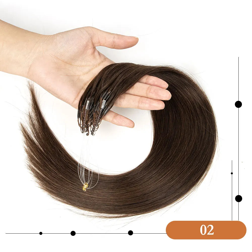 8D Human Hair Extensions Blonde 12"-24" Nano Ring Link Extensions 0.6g/s Machine Remy Human Microlink Beads Hair 30g/pack