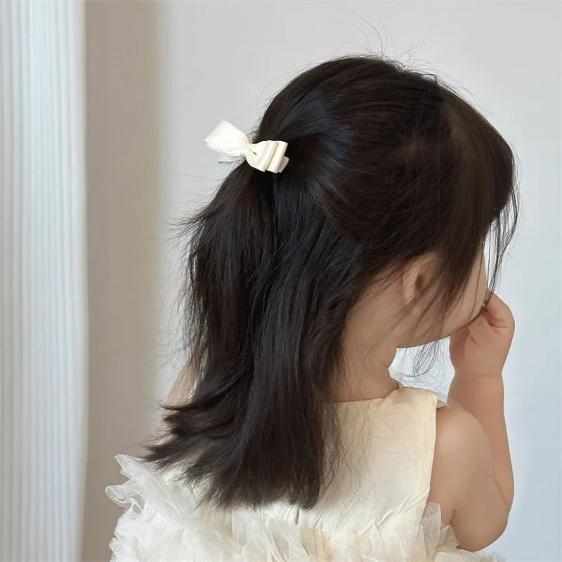 2Pcs Simplicity Sweet Bow Kid Hair Clips Baby Girls Black White Color Bow Chic BB Clip Children Hairpin Fashion Hair Accessories