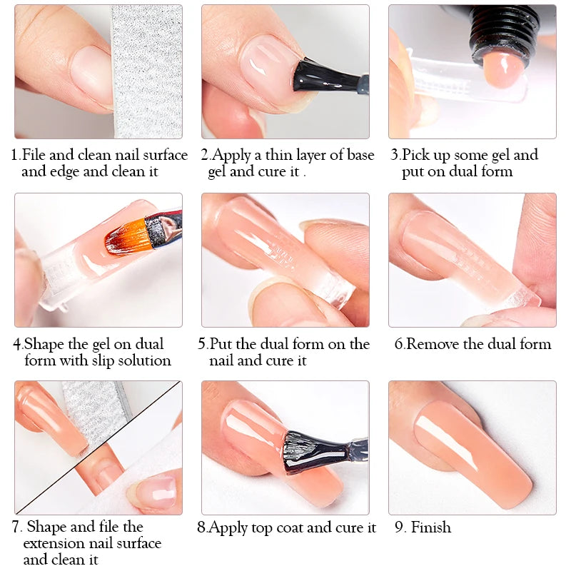 MTSSII 20m Extension Nail Gel Set Manicure Set Finger Quick Buliding Extension Gel Nail Polish Kit Soak Off UV Gel LED Nail Art