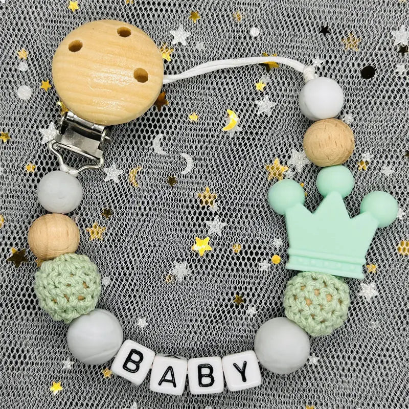 Custom Personalized Name Pacifier Clips BPA Free Silicone Baby Pacifier Clips Colorful Pacifier Chain Holder Teething