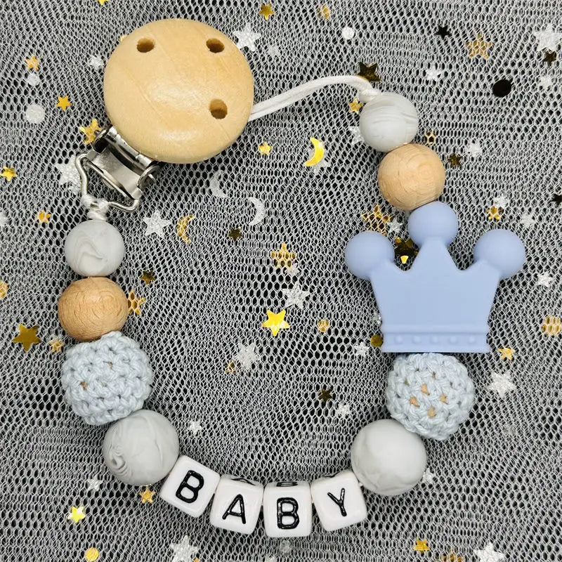 Custom Personalized Name Pacifier Clips BPA Free Silicone Baby Pacifier Clips Colorful Pacifier Chain Holder Teething