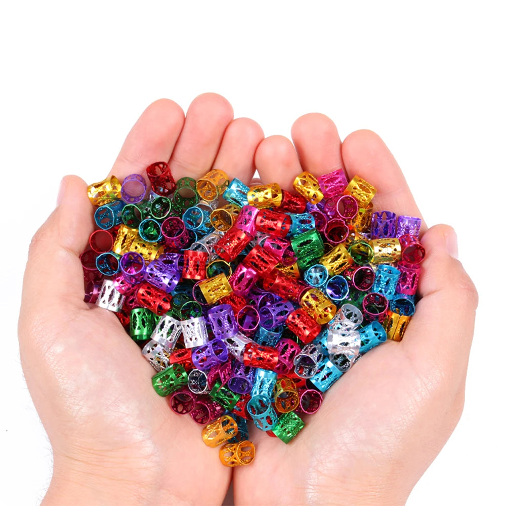 Plussign Dreadlock Hair Rings For Braid Hair Styling Adjustable Hair Braids Beads Cuff Aluminium Hair Accessories 50Pcs/100Pcs