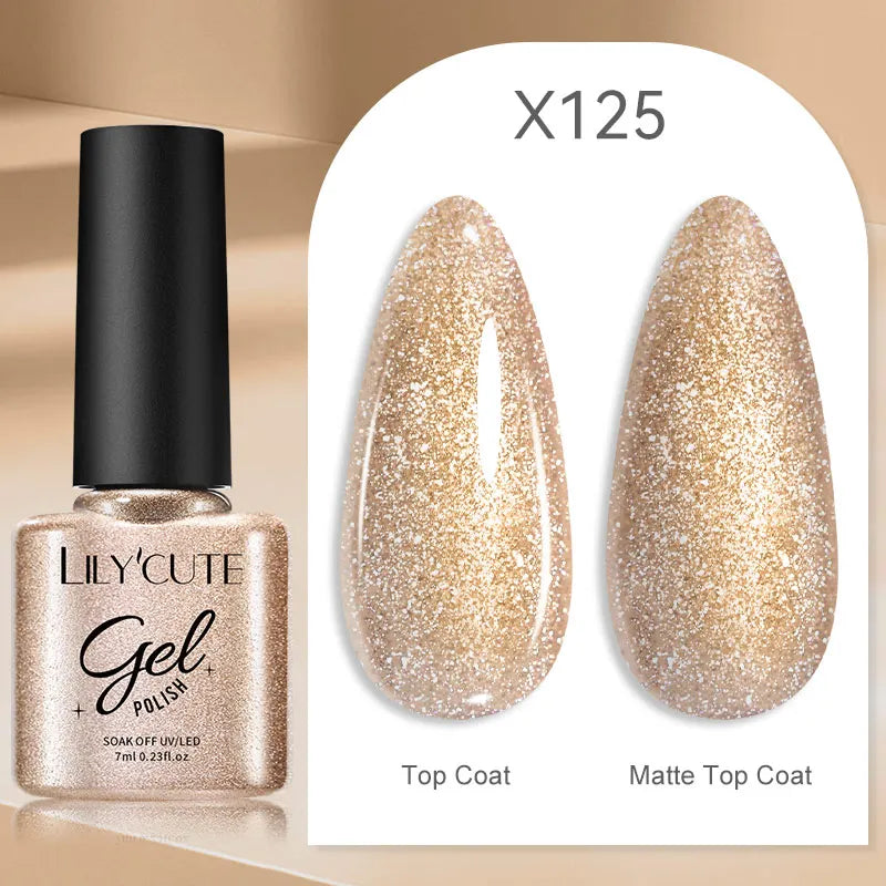 LILYCUTE 5ml Super-Bright Mirror Metallic Liner Gel Nail Polish Gold Silver French Style Drawing Stripe Nail Art Graffiti UV Gel
